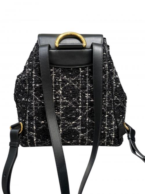 Christian Dior（クリスチャン ディオール）Christian Dior (クリスチャン ディオール) カロバックパックミディアム/カナージュツイードバックパック ブラックの古着・服飾アイテム