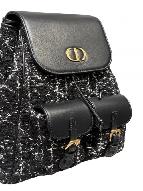 Christian Dior（クリスチャン ディオール）Christian Dior (クリスチャン ディオール) カロバックパックミディアム/カナージュツイードバックパック ブラックの古着・服飾アイテム