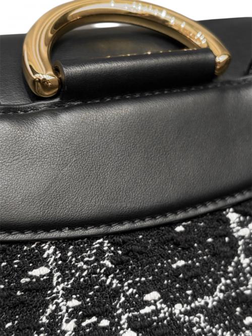 Christian Dior（クリスチャン ディオール）Christian Dior (クリスチャン ディオール) カロバックパックミディアム/カナージュツイードバックパック ブラックの古着・服飾アイテム