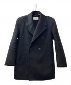 Saint Laurent Parisサンローランパリ）の古着「ウールロングコート/ステンカラーコート/M35K 837180 Y060R 1005」｜ブラック