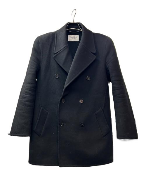 Saint Laurent Paris（サンローランパリ）Saint Laurent Paris (サンローランパリ) ウールロングコート/ステンカラーコート/M35K 837180 Y060R 1005 ブラック サイズ:44の古着・服飾アイテム