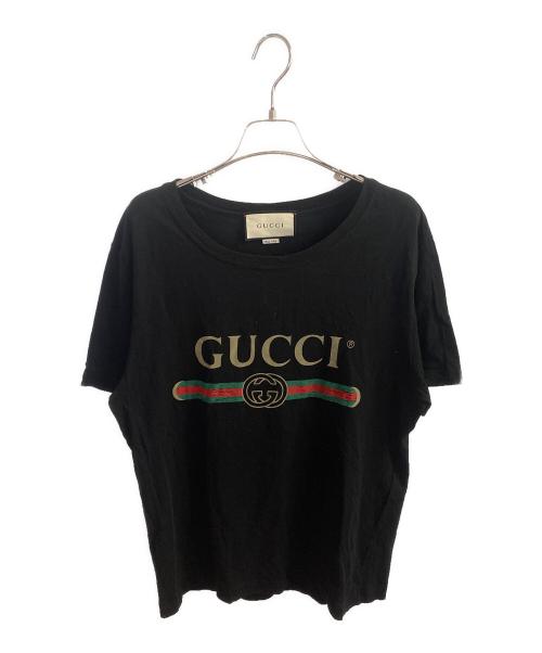 GUCCI（グッチ）GUCCI (グッチ) ロゴTシャツ ブラック サイズ:ＸＳの古着・服飾アイテム