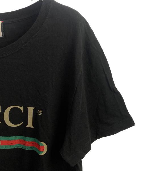 GUCCI（グッチ）GUCCI (グッチ) ロゴTシャツ ブラック サイズ:ＸＳの古着・服飾アイテム