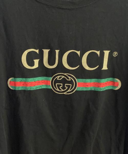 GUCCI（グッチ）GUCCI (グッチ) ロゴTシャツ ブラック サイズ:ＸＳの古着・服飾アイテム