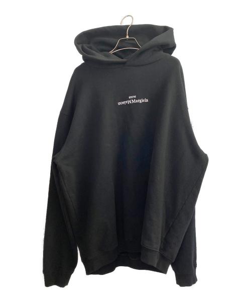 Maison Margiela（メゾンマルジェラ）Maison Margiela (メゾンマルジェラ) 反転ロゴスウェットパーカー ブラック サイズ:48の古着・服飾アイテム