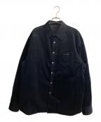 PRADAプラダ）の古着「ロゴコットンボタン長袖コーデュロイシャツ」｜ネイビー