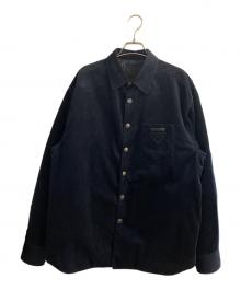 PRADA（プラダ）の古着「 ロゴコットンボタン長袖コーデュロイシャツ」｜ネイビー