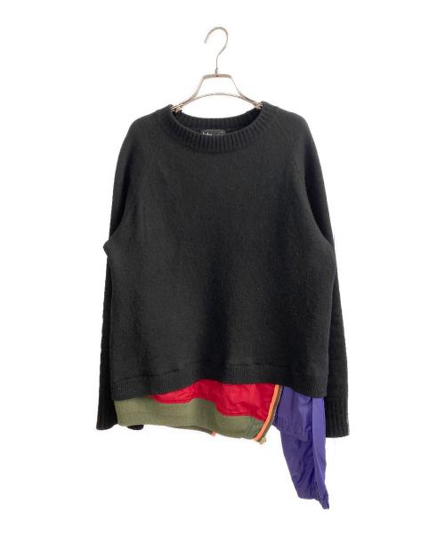 KOLOR（カラー）KOLOR (カラー) フェイクレイヤードデザインニット ブラック サイズ:5の古着・服飾アイテム