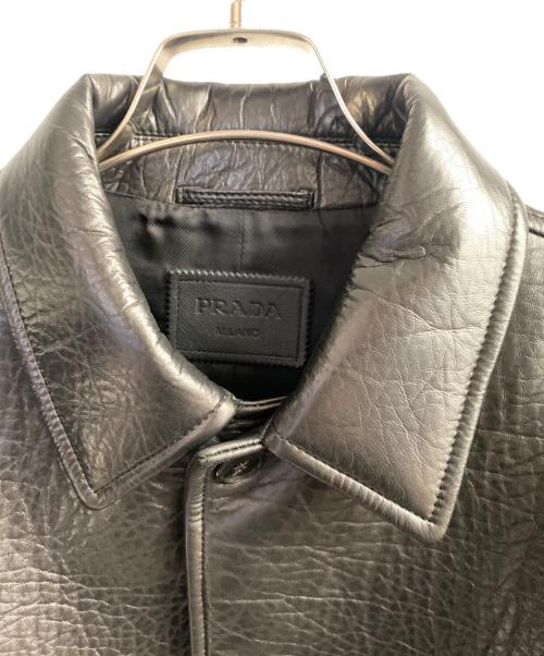 PRADA（プラダ）PRADA (プラダ) ナッパレザー カバンジャケット ブラック サイズ:48の古着・服飾アイテム
