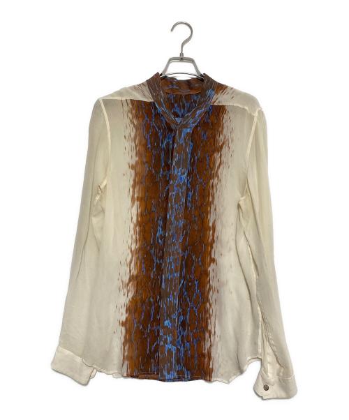 RICK OWENS（リックオウエンス）RICK OWENS (リックオウエンス) ノーカラーシャツ ホワイト サイズ:50の古着・服飾アイテム