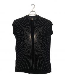 RICK OWENS（リックオウエンス）の古着「放射線状刺繍カットソー」｜ブラック