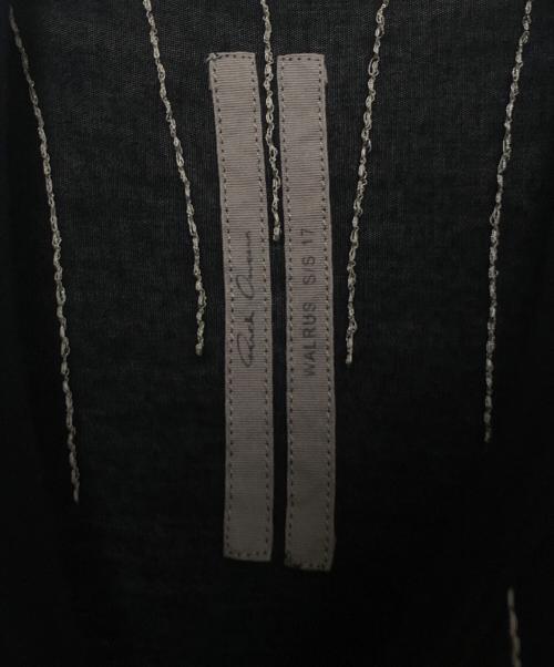 RICK OWENS（リックオウエンス）RICK OWENS (リックオウエンス) 放射線状刺繍カットソー ブラック サイズ:38の古着・服飾アイテム