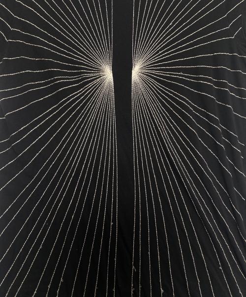 RICK OWENS（リックオウエンス）RICK OWENS (リックオウエンス) 放射線状刺繍カットソー ブラック サイズ:38の古着・服飾アイテム