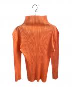 PLEATS PLEASEプリーツプリーズ）の古着「プリーツカットソー」｜オレンジ