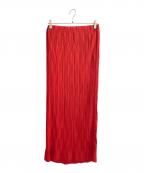 ISSEY MIYAKEイッセイミヤケ）の古着「アーガイルプリーツスカート」｜レッド