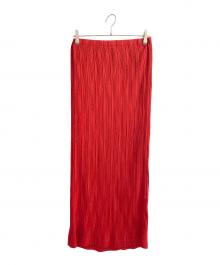 ISSEY MIYAKE（イッセイミヤケ）の古着「アーガイルプリーツスカート」｜レッド