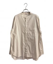 AURALEE（オーラリー）の古着「バンドカラーシャツ」｜ベージュ