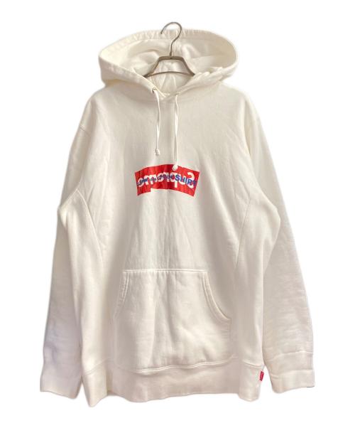 SUPREME（シュプリーム）SUPREME (シュプリーム) COMME des GARCONS SHIRT (コムデギャルソンシャツ) Box Logo Hooded Sweatshirt ホワイト サイズ:Lの古着・服飾アイテム