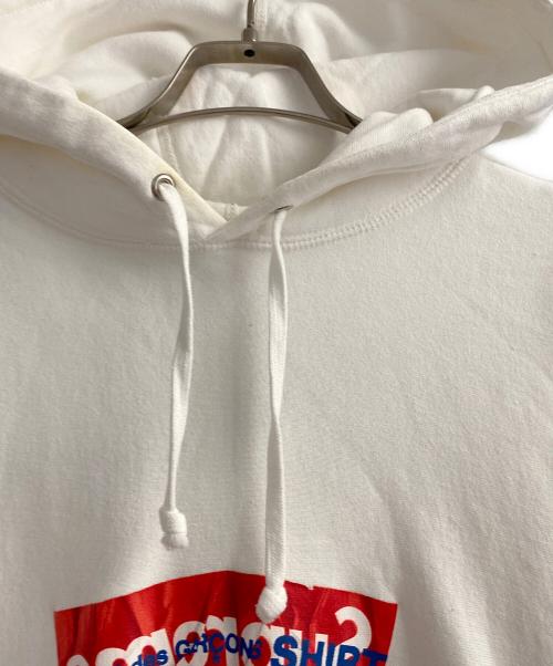 SUPREME（シュプリーム）SUPREME (シュプリーム) COMME des GARCONS SHIRT (コムデギャルソンシャツ) Box Logo Hooded Sweatshirt ホワイト サイズ:Lの古着・服飾アイテム