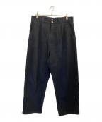 COMME des GARCONS HOMMEコムデギャルソン オム）の古着「コットンタックサルエルパンツ」｜ネイビー