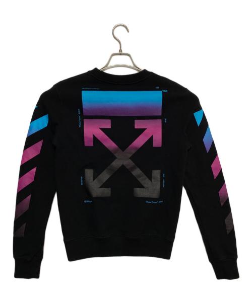 OFFWHITE（オフホワイト）OFFWHITE (オフホワイト) DIAG GRADIENT CREWNECK ブラック サイズ:XSの古着・服飾アイテム
