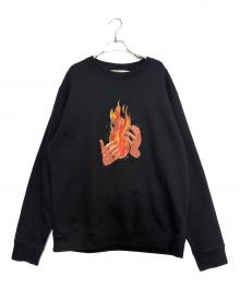 OFFWHITE（オフホワイト）の古着「Diag Fire Crewneck」｜ブラック