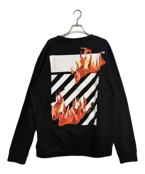OFFWHITE（オフホワイト）OFFWHITE (オフホワイト) Diag Fire Crewneck ブラック サイズ:Lの古着・服飾アイテム