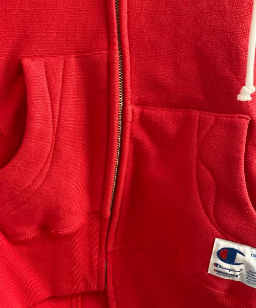 Champion（チャンピオン）Champion (チャンピオン) UNDERCOVER (アンダーカバー) リバースウィーブジップフーデッドスウェットシャツ レッド サイズ:Sの古着・服飾アイテム