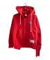 Champion（チャンピオン）の古着「リバースウィーブジップフーデッドスウェットシャツ」｜レッド