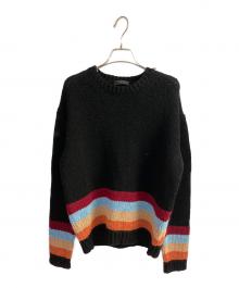 PRADA（プラダ）の古着「シェットランドウール クルーネックニット」｜ブラック