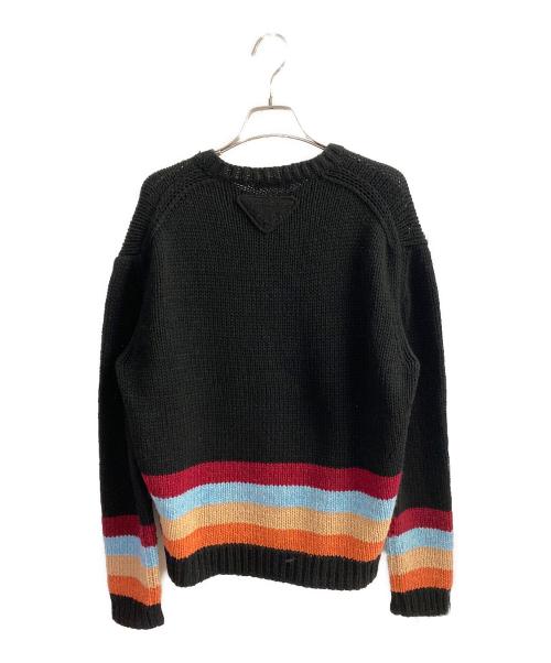 PRADA（プラダ）PRADA (プラダ) シェットランドウール クルーネックニット ブラック サイズ:50の古着・服飾アイテム