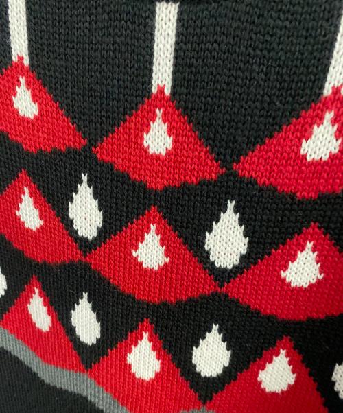 PRADA（プラダ）PRADA (プラダ) ジャガードニットセーター ブラック サイズ:48の古着・服飾アイテム