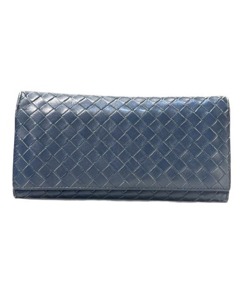 BOTTEGA VENETA（ボッテガベネタ）BOTTEGA VENETA (ボッテガベネタ) イントレチャート ロングウォレット ネイビー サイズ:-の古着・服飾アイテム