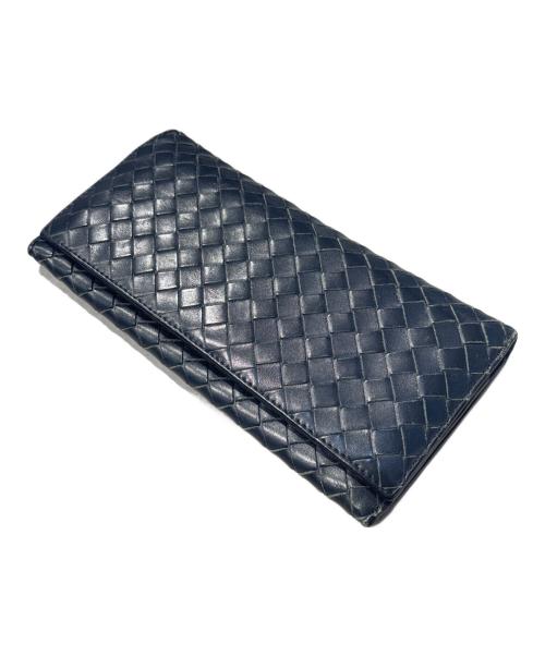 BOTTEGA VENETA（ボッテガベネタ）BOTTEGA VENETA (ボッテガベネタ) イントレチャート ロングウォレット ネイビー サイズ:-の古着・服飾アイテム