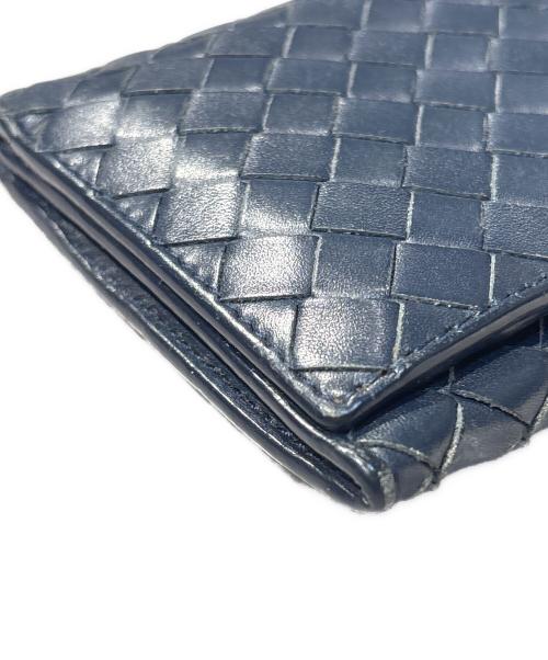 BOTTEGA VENETA（ボッテガベネタ）BOTTEGA VENETA (ボッテガベネタ) イントレチャート ロングウォレット ネイビー サイズ:-の古着・服飾アイテム