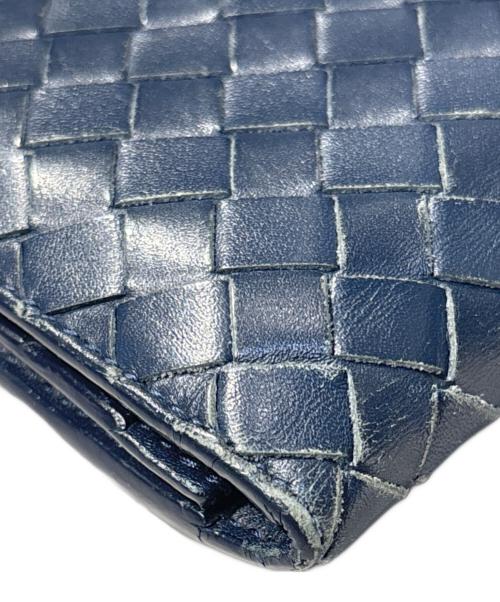BOTTEGA VENETA（ボッテガベネタ）BOTTEGA VENETA (ボッテガベネタ) イントレチャート ロングウォレット ネイビー サイズ:-の古着・服飾アイテム