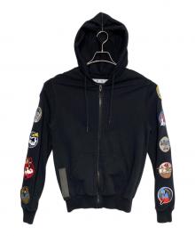 OFFWHITE（オフホワイト）の古着「ワッペンジップパーカー」｜ブラック