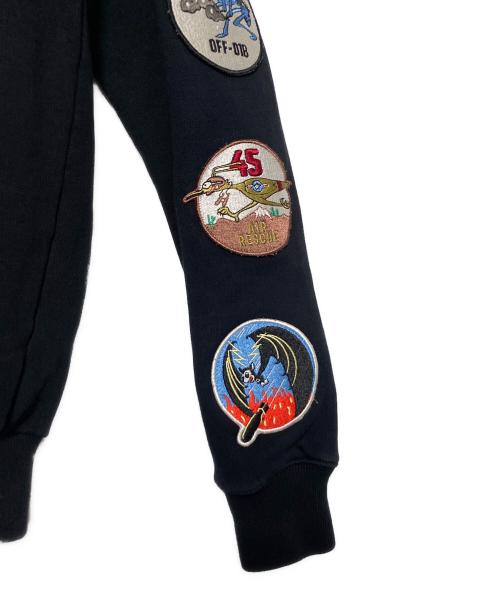OFFWHITE（オフホワイト）OFFWHITE (オフホワイト) ワッペンジップパーカー ブラック サイズ:XXSの古着・服飾アイテム