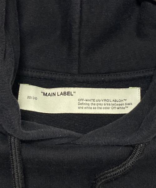 OFFWHITE（オフホワイト）OFFWHITE (オフホワイト) テープアローフーディー ブラック サイズ:Lの古着・服飾アイテム