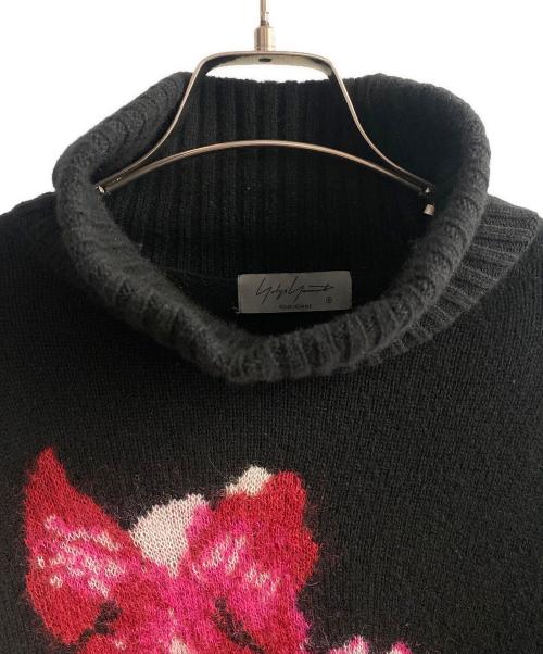 Yohji Yamamoto pour homme（ヨウジヤマモト プールオム）Yohji Yamamoto pour homme (ヨウジヤマモト プールオム) 花柄ニット ブラック サイズ:2の古着・服飾アイテム