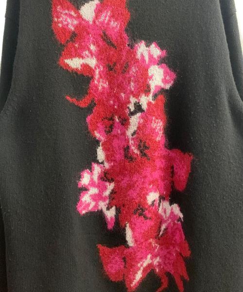 Yohji Yamamoto pour homme（ヨウジヤマモト プールオム）Yohji Yamamoto pour homme (ヨウジヤマモト プールオム) 花柄ニット ブラック サイズ:2の古着・服飾アイテム