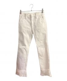 Chloe（クロエ）の古着「フリンジデニムパンツ」｜ホワイト