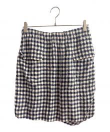 MARNI（マルニ）の古着「ギンガムチェックスカート」｜ブルー