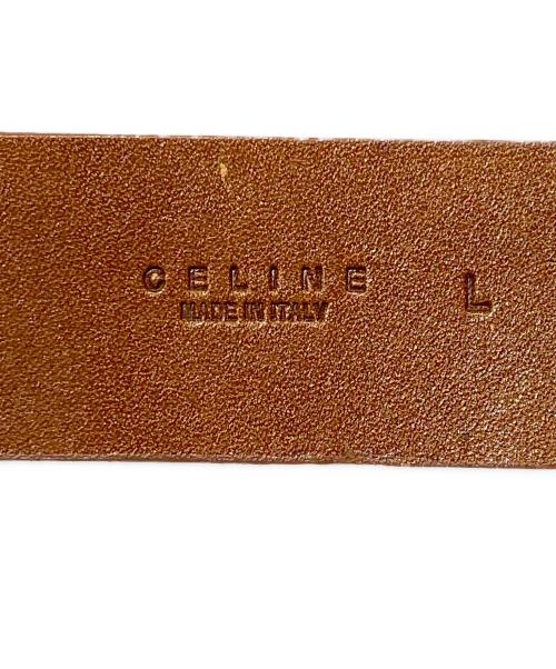 CELINE（セリーヌ）CELINE (セリーヌ) リングバックルレザーベルト ブラウン サイズ:Lの古着・服飾アイテム
