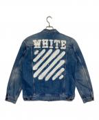OFFWHITEオフホワイト）の古着「バイアスロゴデニムジャケット」｜インディゴ