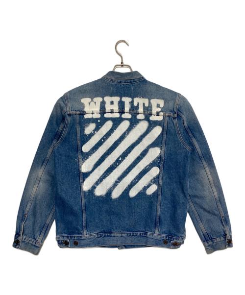 OFFWHITE（オフホワイト）OFFWHITE (オフホワイト) バイアスロゴデニムジャケット インディゴ サイズ:Sの古着・服飾アイテム
