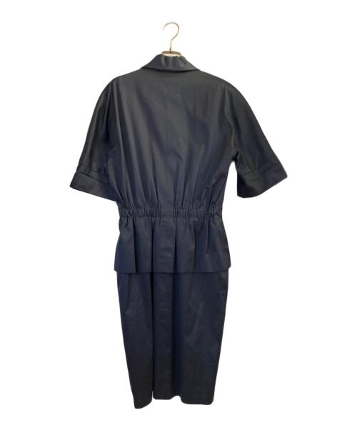 CHANEL（シャネル）CHANEL (シャネル) シルク半袖ワンピース ネイビー サイズ:40の古着・服飾アイテム