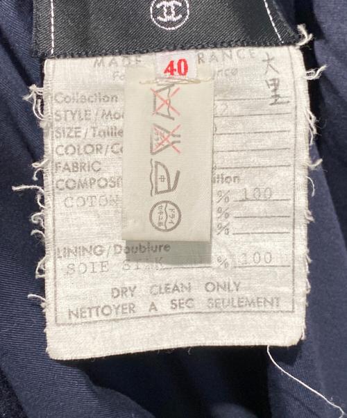 CHANEL（シャネル）CHANEL (シャネル) シルク半袖ワンピース ネイビー サイズ:40の古着・服飾アイテム