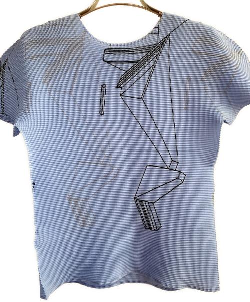 ISSEY MIYAKE me（イッセイ ミヤケ ミー）ISSEY MIYAKE me (イッセイ ミヤケ ミー) 半袖カットソー ブルー サイズ:FREEの古着・服飾アイテム
