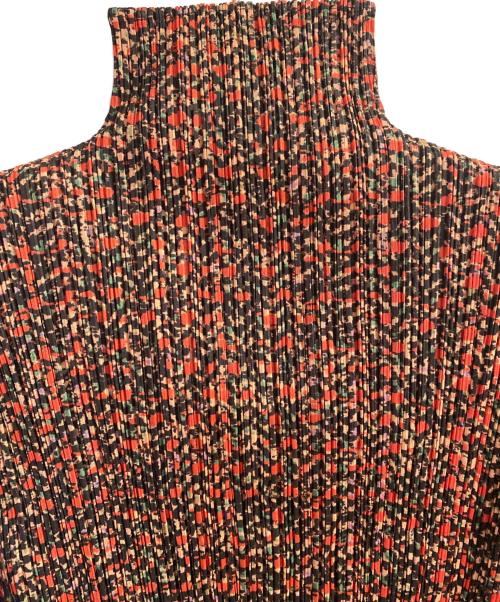 PLEATS PLEASE（プリーツプリーズ）PLEATS PLEASE (プリーツプリーズ) 総柄モックネックカットソー ブラウン サイズ:3の古着・服飾アイテム